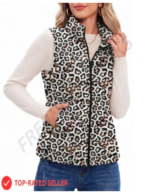 Women's Quilted Puffer Vest Lightweight Sleeveless Zip Up Outerwear