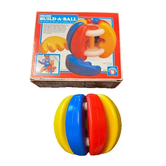 Vintage Toys‎ Build-A-Ball Baby Colorful Infant Toy - With Box - Complete