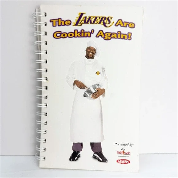Los Angeles Lakers Are Cookin Again Cookbook 2001 Shaq Phil Jackson NBA Rare