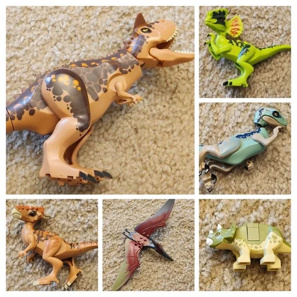 Set‎ Of 6 Jurrasic Lego Dinosaur Minifigures READ