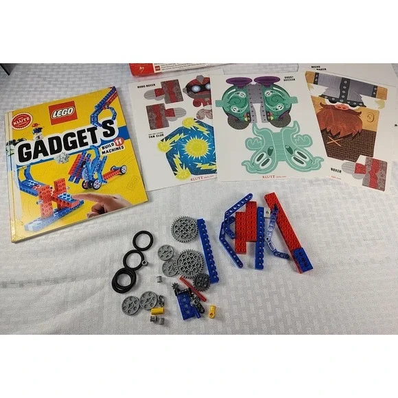 Lego Gear Bots Klutz Certified Create 8 Machines 64 Page Book & 60 Lego Elements