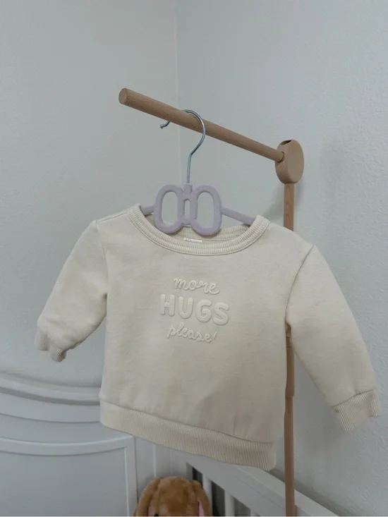 Carter's Cream 'More Hugs Please' Embroidered Pullover Sweatshirt