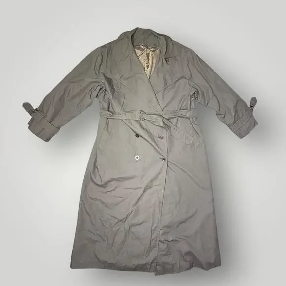 Carol Cohen Drizzle Trench Coat Vintage Jacket Size 12 USA
