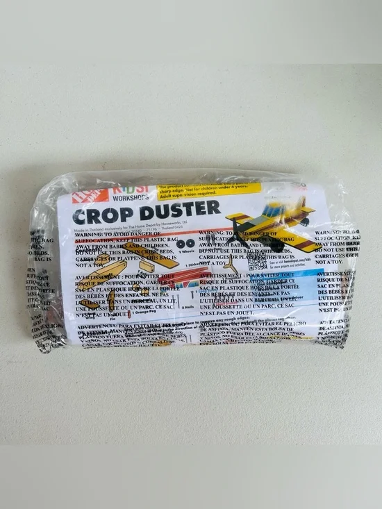 Home Depot Kids Workshop Crop Duster Airplane Kit Complete with Pin