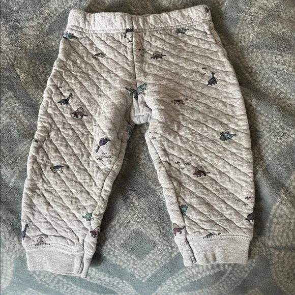 Carter's Gray Dinosaur Print Quilted Joggers Preloved