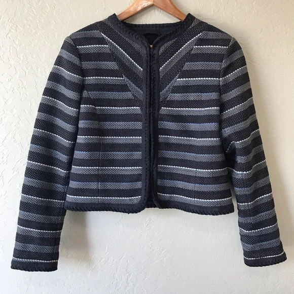 Brooks Brothers Navy Leather Blazer