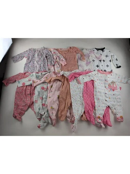 Lot 12 Zipper Footed Pajamas 3 Months