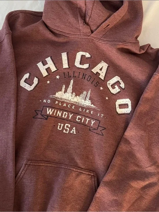 Chicago Windy City Graphic Hoodie - Dusty Mauve