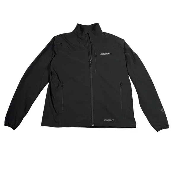 Marmot M3 Softshell Jacket Mens XL Black Gulfstream Logo Full Zip Performance