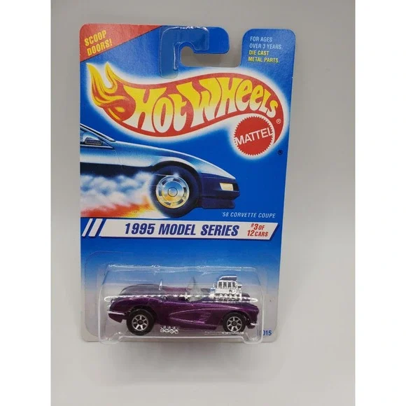 Hot Wheels 1995 Model Series #3 of 12 Cars '58 Corvette Coupe #341 Purple