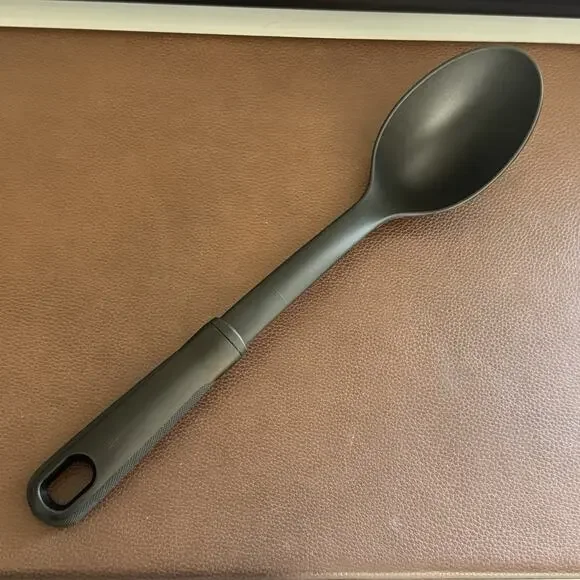 Comfort Grip Black Nylon Solid Serving Spoon Heat Resistant To 450 Degrees