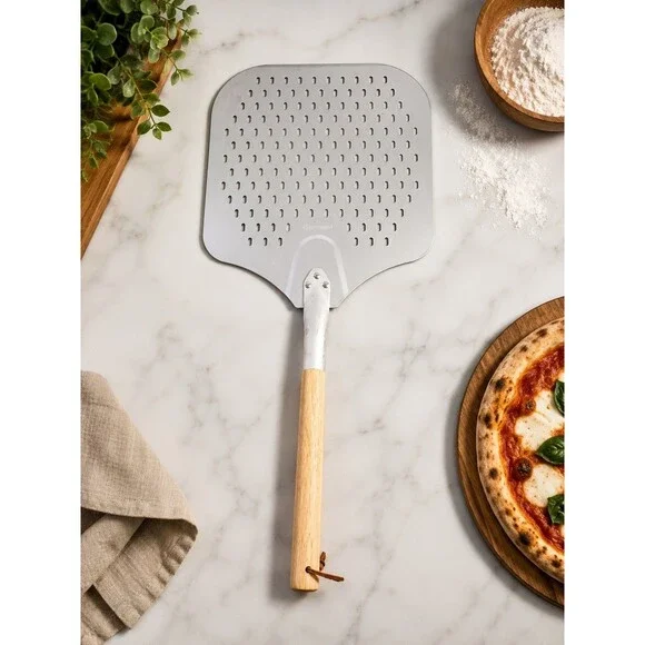 Aluminum Pizza Peel Metal - 12 x 14 Inch. Pizza Spatula for Oven