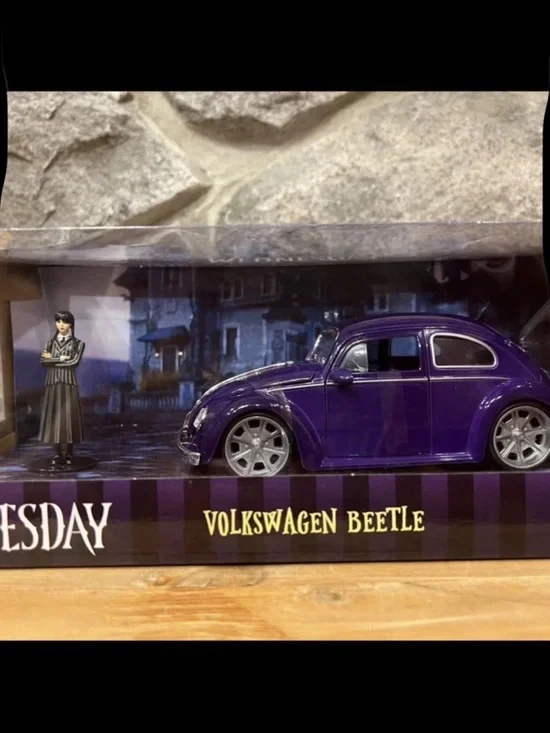 Wednesday Addams Volkswagen Beetle Die-Cast Toy Car - Purple