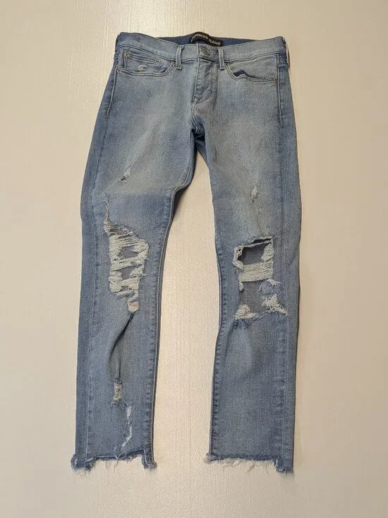 Express Jeans Distressed Mid-Rise Ankle Legging Size 2R