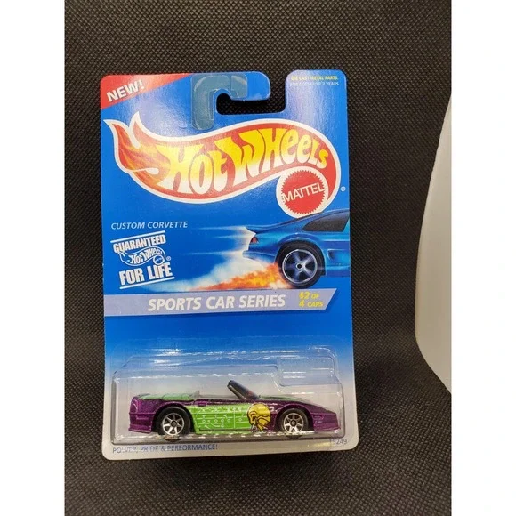 1996 Hot Wheels #405 Sports Car Series 2/4 CUSTOM CORVETTE Purple w/Chrome 7 Sp