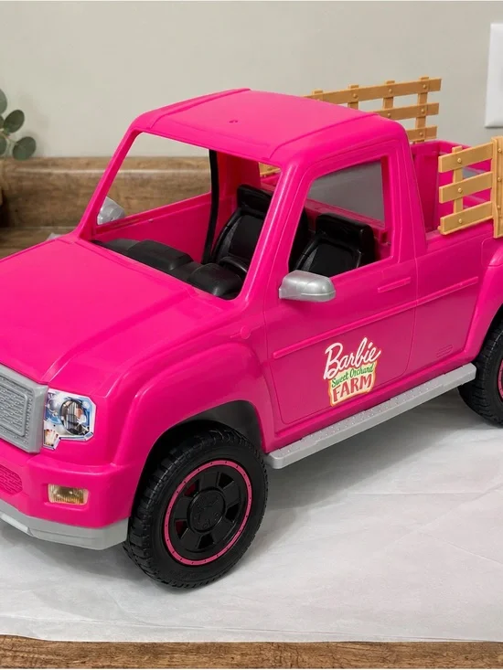 Barbie Sweet Orchard Farm Pink Pickup Truck Vehicle 2017 Mattel