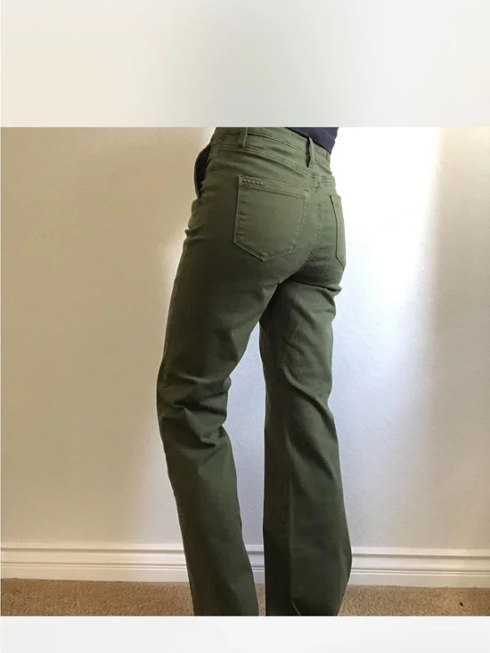 Blank NYC The Delancey Wide Leg Button Fly Pants Going Green Size 29