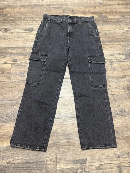 7 For All Mankind Women's Size 31 Black Cargo Denim Pants