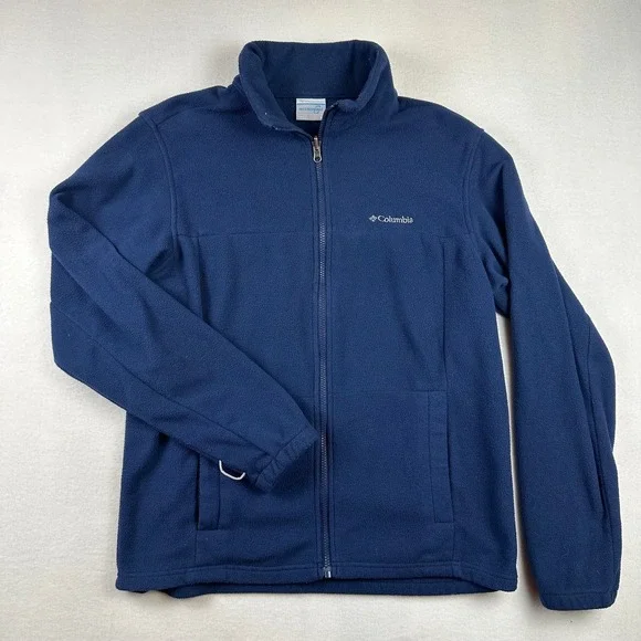 Columbia Fleece Jacket Mens M Navy Blue Interchange Full Zip Outdoor Gorpcore