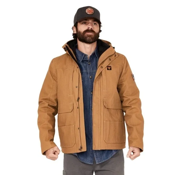 NWT MEN'S ASHLAND 2 IN 1 ZIP-UP JACKET, Water Resistant, Tan, Size Medium