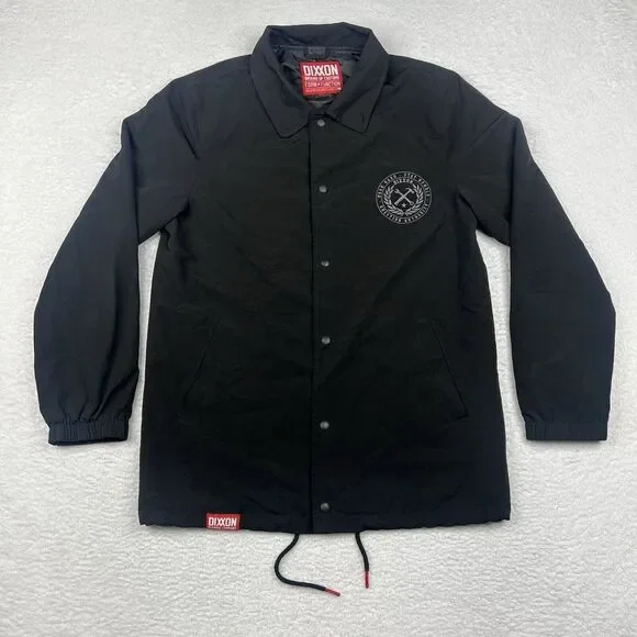 Dixxon Jacket Mens Medium Black Form And Function Snap‎ Button Windbreaker