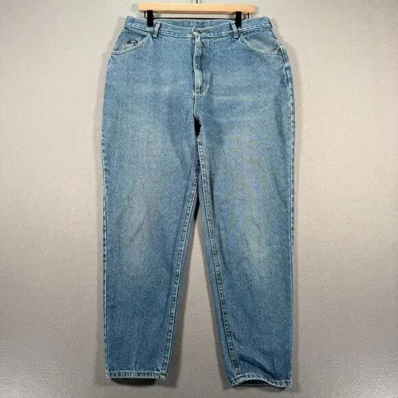 Vintage Lee Jeans Womens 20M Blue‎ Light Wash American Workwear Tapered USA Made