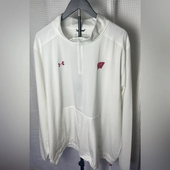 Mens‎ Under Armour Wisconsin Badgers Sideline Motivate Quarter-Zip Pullover 3XL