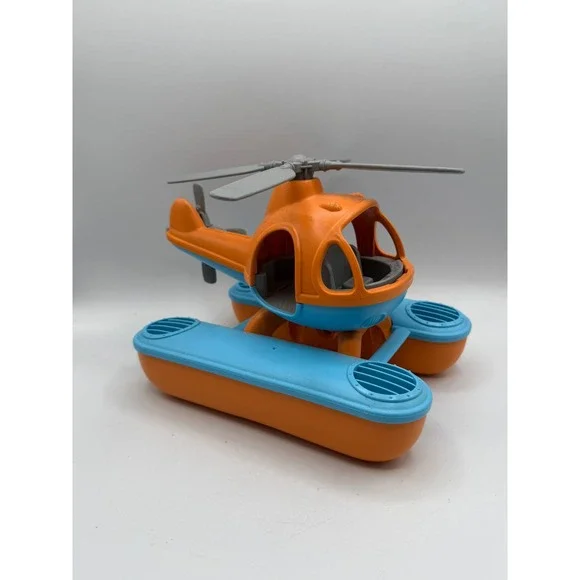 Green Toys Seacopter Orange Blue Recycled Plastic Bath Toy Made in USA