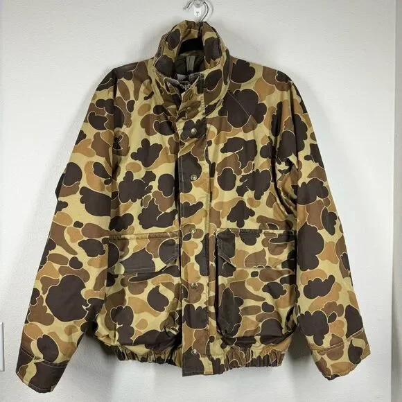 Vintage Columbia Gore-Tex Duck Camouflage Hunting Jacket Outdoors Size Small