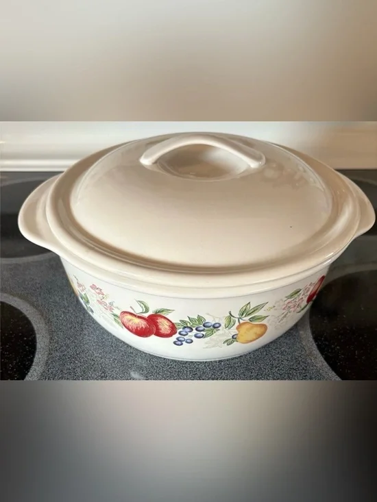 Corelle Coordinates Stoneware Covered Casserole Dish with “Chutney” Pattern