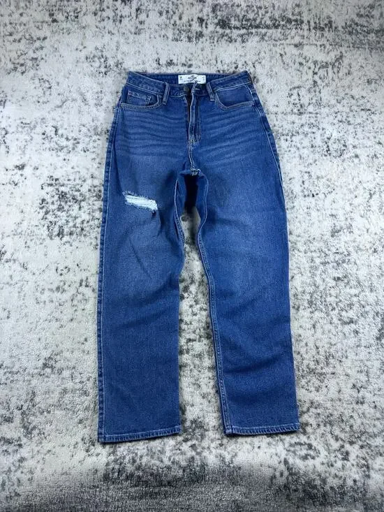 Hollister Jeans Womens 5R/27x27 Blue Curvy Ultra High Rise Vintage Straight Leg