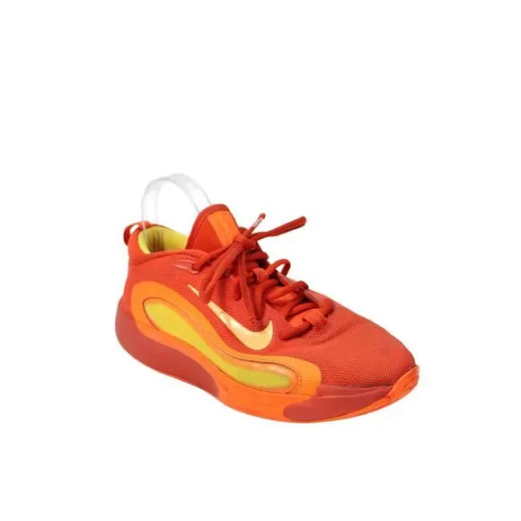 Nike Boys Lace Up Logo Knit IsoFly Grade School Sneakers Orange Size 7