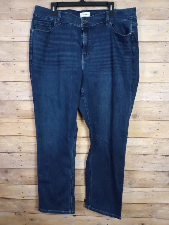 Lane Bryant Women Jeans 22 Blue Straight Leg Denim