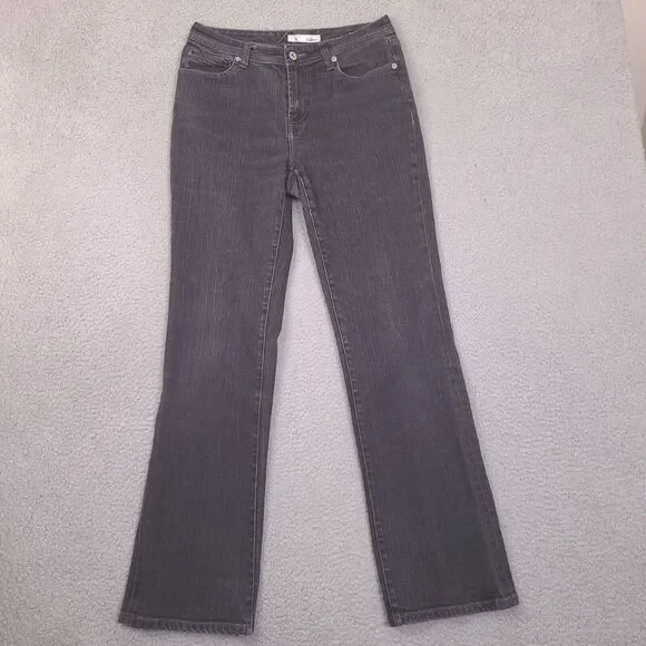 Chicos Platinum‎ Quartz Jeans Womens Size 0.5 36x28 Black Denim Mid Rise