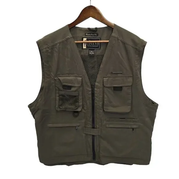 Vintage Eddie Bauer Legend Earthtech Wenatchee Mens Travel Fishing Vest Green L