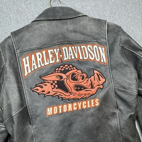 Harley Davidson Road Hog Distressed Leather Jacket 97064 Sz S Motorcycle Biker