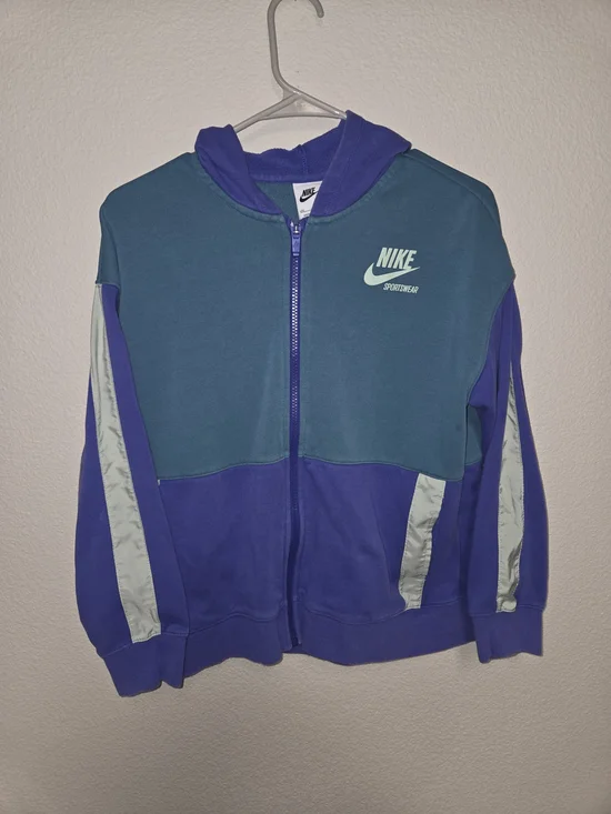 Vintage 90s Nike Sportswear Colorblock Zip Hoodie - Youth Kids Large Plus L(+)