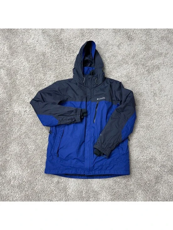 Columbia Omni-Heat Interchange Blue and Black Hooded Jacket Medium