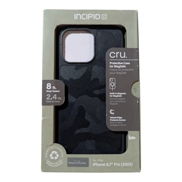 H8. Incipio - cru. Magsafe Case with for Apple iPhone 15 Pro - Navy Camo