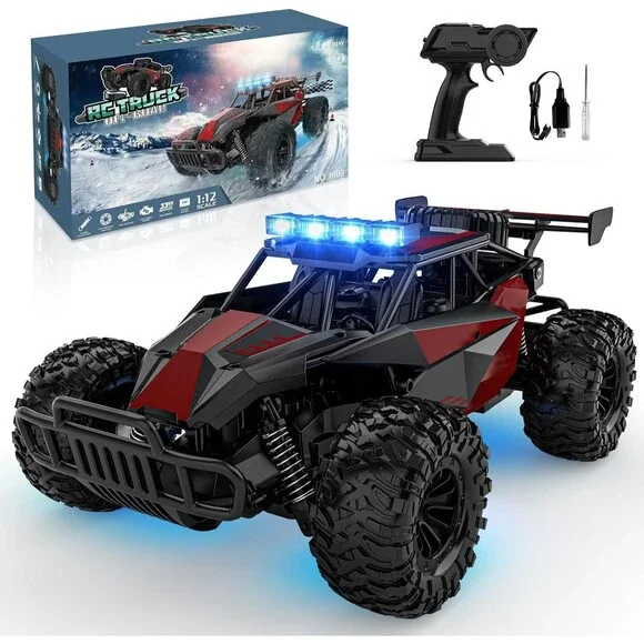 BLUEJAY Remote Control Car 1:12 RC Monster Truck 33KM/H 2.4GHz Burgundy Red