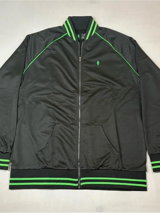 MongoDB Corporate Swag Mens 3XL Black Track Jacket Green Trim Tech Promo