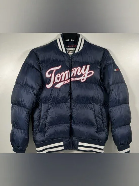 Men's Tommy Hilfiger Blue Logo Puffer Jacket