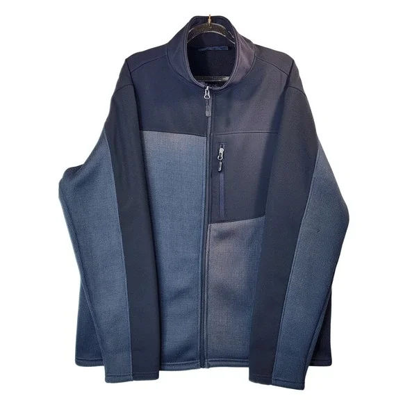SwissTech‎ Men Jacket L Greystone Full Zip Fleece Knit Hybrid Outdoor Techwear