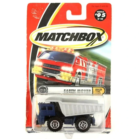 Matchbox Build It Earth Mover Dump Truck 95 Blue Diecast 1/64 Scale Construction