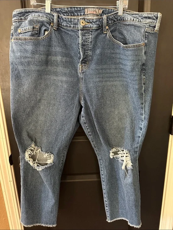 torrid Dark Blue Button-Fly Denim Jeans