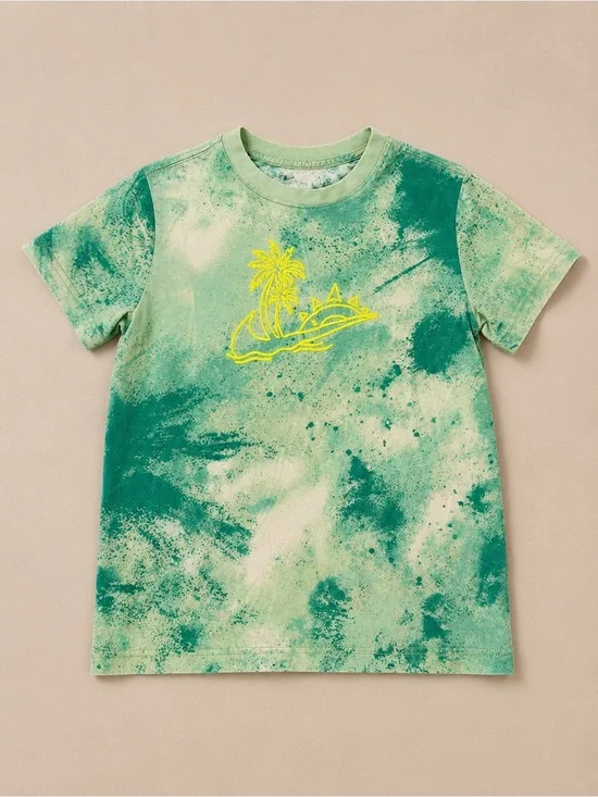 Nike “Have a Nike Day” Tie-Dye Tee | Girls Graphic Shirt | Tropical Neon Logo