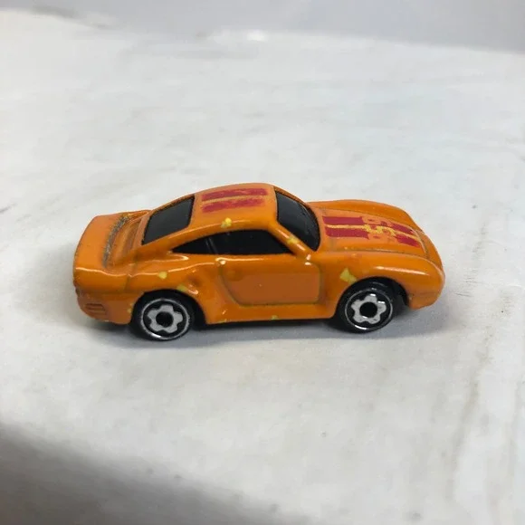 Vintage Hot Wheels 1987 Porsche 959 Orange Red Stripes‎ Diecast Toy Car