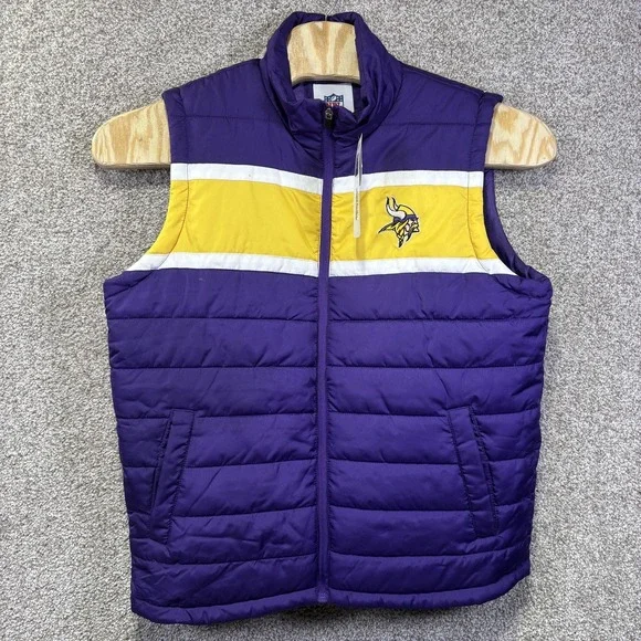 NWT Minnesota Vikings Vest Mens Medium Purple NFL‎ Football NFL Team Puffer