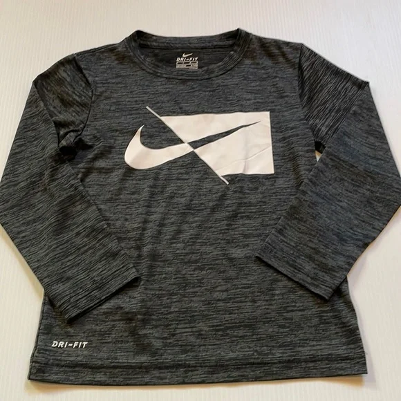 Nike Dri-Fit long sleeve black & gray t-shirt, boys size 6