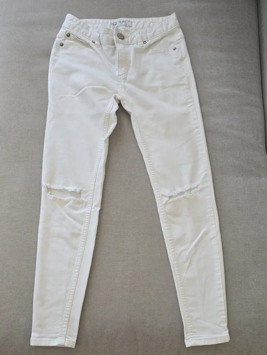 Free People White High-Rise Skinny Jeans